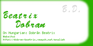 beatrix dobran business card