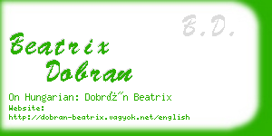 beatrix dobran business card